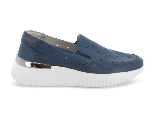 Melluso donna sneakers estive slip-on in pelle blu K55332B-213947
